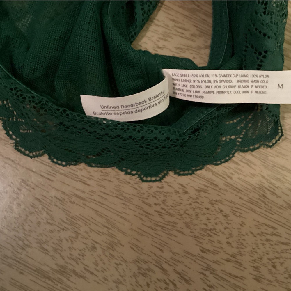Auden NWT Unlined Racerback Green Bralette Size Medium - Picture 8 of 8